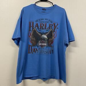 Harley Davidson Live To Ride Ride To Live Blue T-Shirt Daytona Beach, FL Sz 2XL